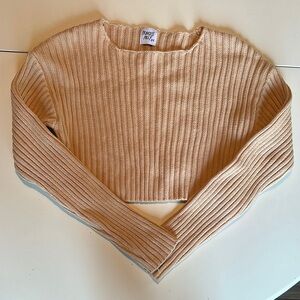Princess Polly Beige Ribbed Sweater